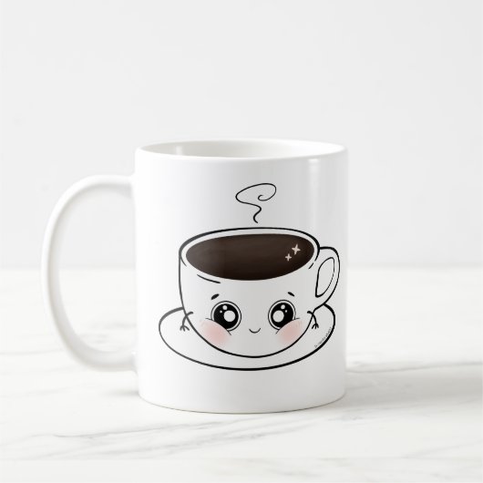 Een leuk kopje koffie - Kawaii Koffiemok (Links)