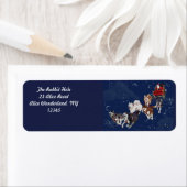 Een leuk pak husky's trekken Santa's slee Etiket (Insitu)