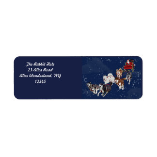 Een leuk pak husky's trekken Santa's slee Etiket