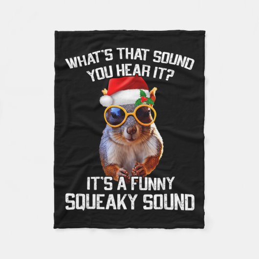 Een leuk piepend geluid kerst eekhoorn Xmas Fleece Deken (Voorkant)