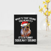 Een leuk piepend geluid kerst eekhoorn Xmas Kaart (Gele Bloem)