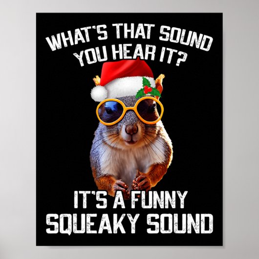 Een leuk piepend geluid kerst eekhoorn Xmas Poster (Voorkant)
