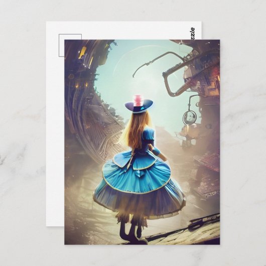 Een leuk portaal Alice steampunk AI genereerde kun Briefkaart (Voorkant / Achterkant)