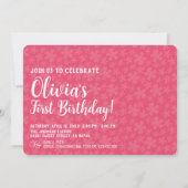 Eén leuke babyfoto roze bloem verjaardag kaart (Achterkant)