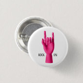 Een leuke badge. Rock On! Ronde Button 3,2 Cm (Voorkant /achterkant)