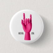 Een leuke badge. Rock On! Ronde Button 3,2 Cm (Voorkant)