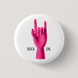 Een leuke badge. Rock On! Ronde Button 3,2 Cm