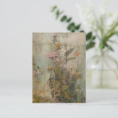 Een leuke bloem collage briefkaart (Staand voorkant)