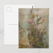 Een leuke bloem collage briefkaart (Voorkant / Achterkant)