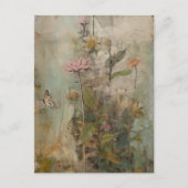 Een leuke bloem collage briefkaart (Voorkant)