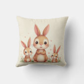 Een leuke bunny familie bijeenkomst kussen (Achterkant)