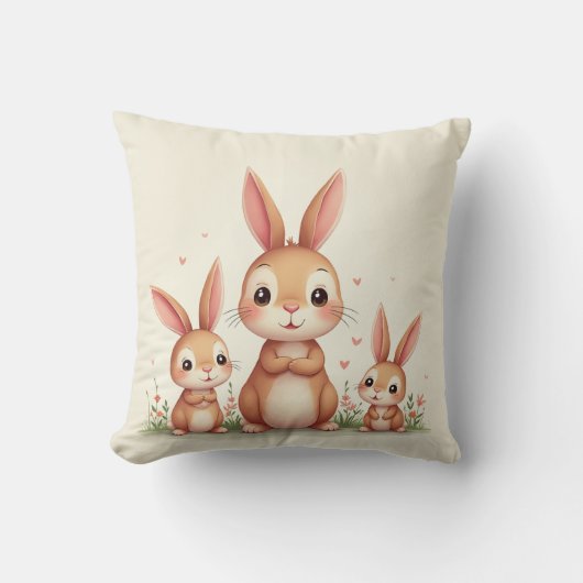 Een leuke bunny familie bijeenkomst kussen (Voorkant)