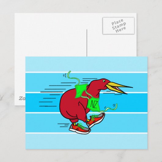 Een leuke cartoon Kiwi hardloopschoenen Briefkaart (Voorkant / Achterkant)