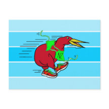 Een leuke cartoon Kiwi hardloopschoenen