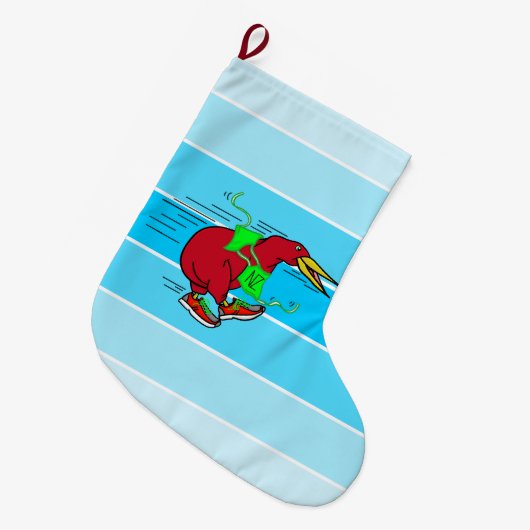 Een leuke cartoon Kiwi hardloopschoenen Grote Kerstsok (Voorkant (Hangend))