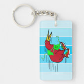 Een leuke cartoon Kiwi hardloopschoenen Sleutelhanger (Voorkant)