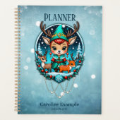Een leuke cartoon stijl rendier elf planner (Voorkant)