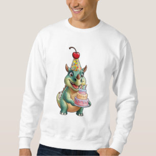 Een leuke cartoon Triceratops met een verjaardagsf Trui