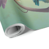 Een leuke cartoon vogelparade in levendige kleuren cadeaupapier (Rol Hoek)