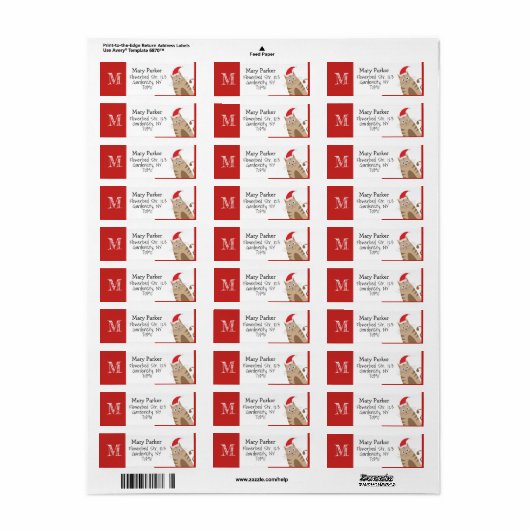 Een leuke cartoon voor kerstkerstsanta kat etiket (Full Sheet)