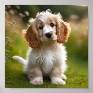 Een leuke Clumber Spaniel puppy Poster