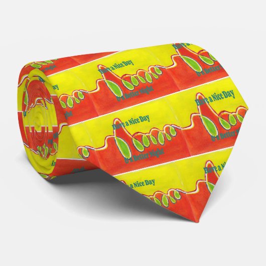 Een leuke dag en een betere nacht olieverfschilder stropdas (Opgerold)