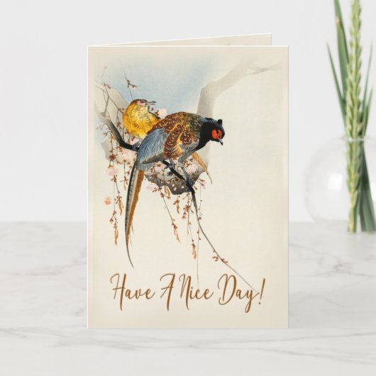 Een leuke dag Japanse  fazant Kaart (Voorkant)