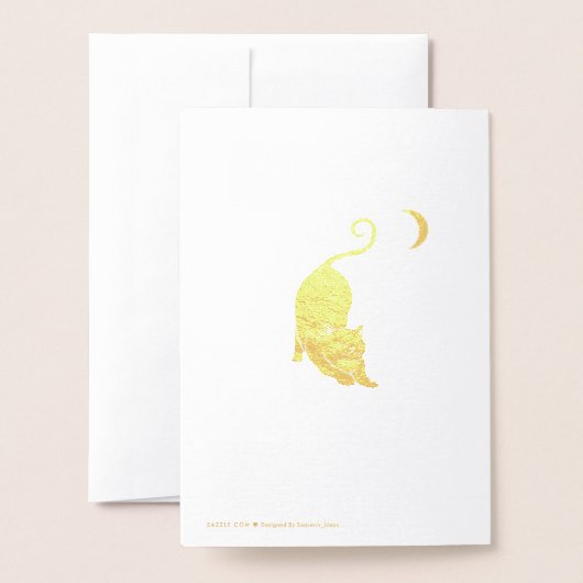 Een leuke dag kat begroeten folie kaarten (Met envelop)