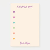 Een leuke dag Kleurrijke harten checklist Post-it® Notes (Voorkant)