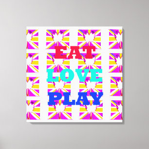 Een leuke dag krijgen een Pop van Fun Love & Platy Canvas Afdruk