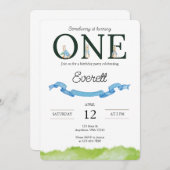 Een leuke eerste verjaardag uitnodiging (Voorkant / Achterkant)