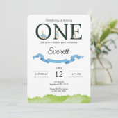 Een leuke eerste verjaardag uitnodiging (Staand voorkant)