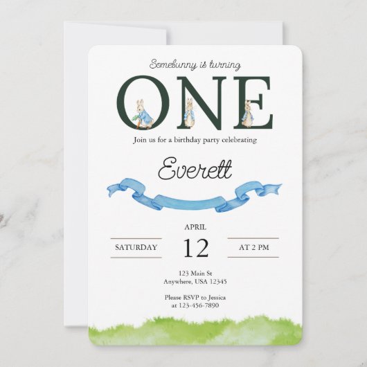 Een leuke eerste verjaardag uitnodiging (Voorkant)