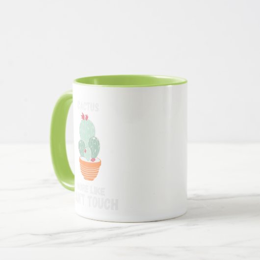 Een leuke en leuke cactus mok (Voorkant links)