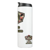 Een leuke en stoute illustratie van een coole baar thermosbeker (Geroteerd rechts)