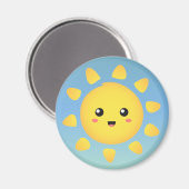 Een leuke en vrolijke zon die helder rond schijnt magneet (Voorkant / Achterkant)