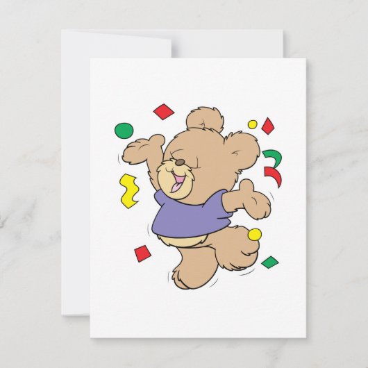 een leuke feestelijke teddybeer kaart (Voorkant)