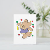 een leuke feestelijke teddybeer kaart (Staand voorkant)