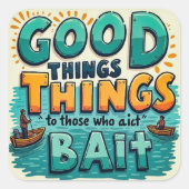 Een leuke Geviste herinnering Vierkante Sticker (Voorkant)