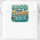 Een leuke Geviste herinnering Vierkante Sticker (Tas)