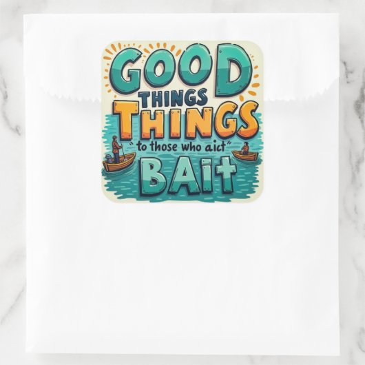 Een leuke Geviste herinnering Vierkante Sticker (Tas)