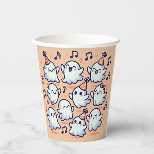 Een leuke "ghost dance party" papieren beker (Voorkant)