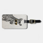 Een leuke grappige schets met een trendy bril. bagagelabel (Voorkant horizontaal)