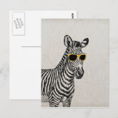 Een leuke grappige schets met een trendy bril. briefkaart (Voorkant / Achterkant)