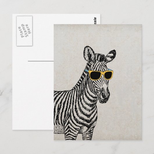 Een leuke grappige schets met een trendy bril. briefkaart (Voorkant / Achterkant)