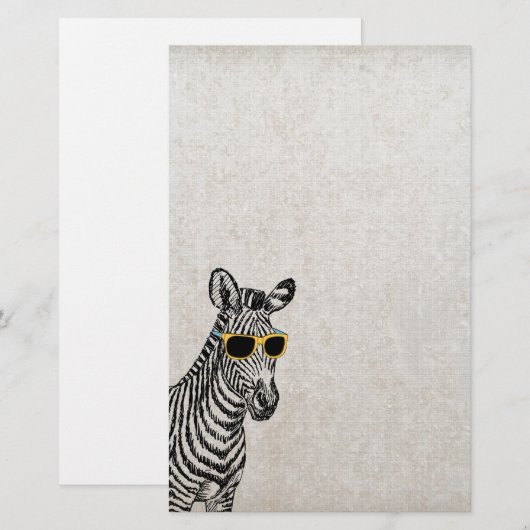 Een leuke grappige schets met een trendy bril. briefpapier (Voorkant / Achterkant)