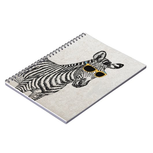 Een leuke grappige schets met een trendy bril. notitieboek (Linkerzijde)