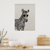 Een leuke grappige schets met een trendy bril. poster (Keuken)