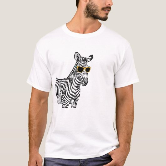 Een leuke grappige schets met een trendy bril. t-shirt (Voorkant)