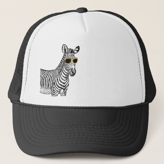 Een leuke grappige schets met een trendy bril. trucker pet (Voorkant)
